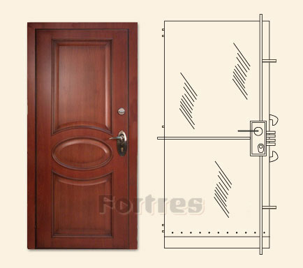 стальные двери FORTRES модель "257" (Израиль) отделка - дизайн